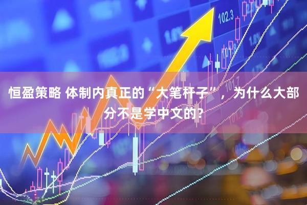 恒盈策略 体制内真正的“大笔杆子”，为什么大部分不是学中文的？